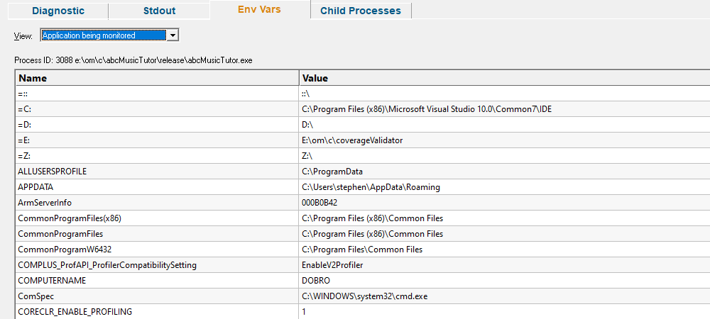 diagnosticEnvironmentVariablesTarget