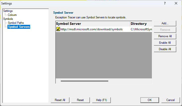 symbol-servers-settings