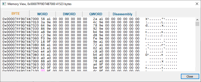 view-memory-results