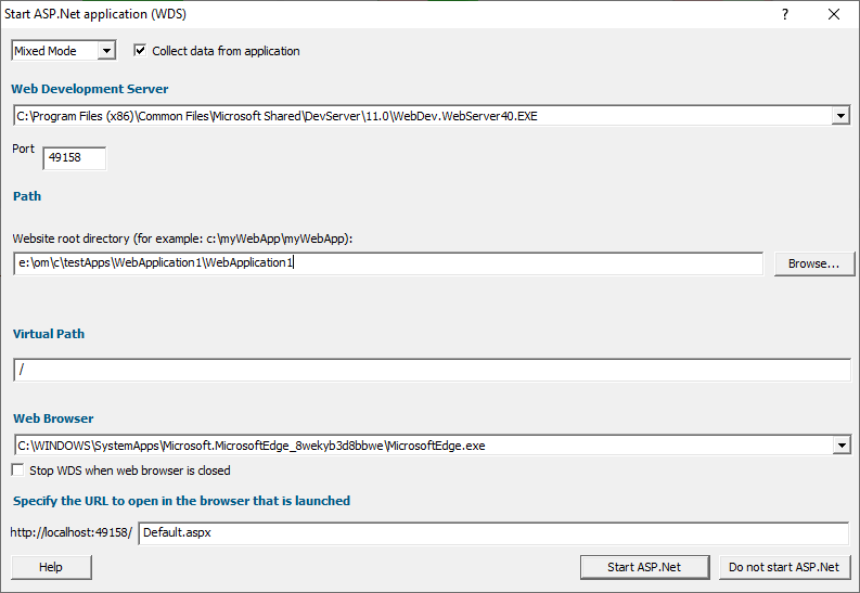 start-aspnet-application-wds